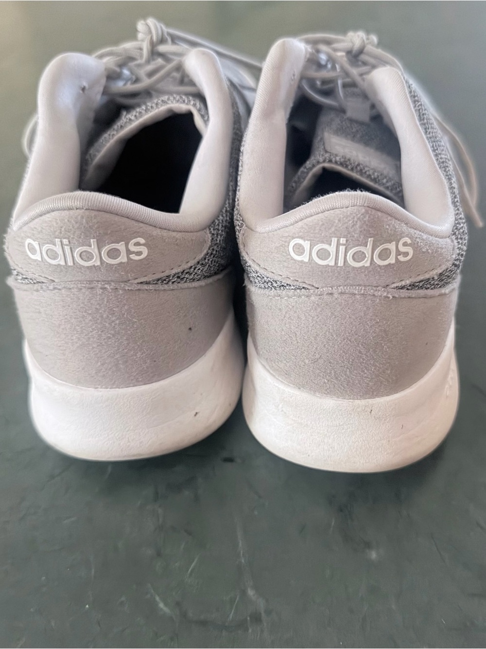 adidas Light Gray Knit Lace-Up Sneakers size 9 - Picture 3 of 9
